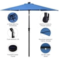 thumbnail image 4 of Gymax 9 Ft Patio Table Market Umbrella w/ 18 Solar LED Lights & Heavy-duty Base Blue, 4 of 9