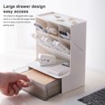 thumbnail image 3 of Transemion Storage Box Desktop Organizer Large Capacity Dust-proof Space-saving High-strength Stationery Portable Cosmetic Case Pink Shelf Pink Drawer, 3 of 6