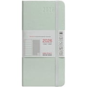 Meitianfacai 2026 Minimalist Weekly Planner with Monthly Layouts, Hardcover Notebook with Elastic Closure and Two Bookmarks for Productivity Planning，18.7x9.4cm/7.4x3.7in
