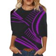 thumbnail image 1 of T-shirt Décontracté à Manches Mi-Longues Imprimé pour Femmes, Col Rond, Mode Printemps; Halloween; Action de Grâce; Noël; Travail; Maison; Quotidien; Rendez-Vous; Anniversaire; Fête, 1 of 8