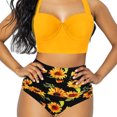thumbnail image 2 of EYIIYE Ensemble Bikini à Fleurs pour Femmes Taille Haute Maillots de Bain, 2 of 6
