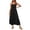 Black, variant on zanvin Dresses for Women, Women's Bohemian Spaghetti Strap Smocked Tiered Long Beach Sun Dresses Sleeveless Solid Maxi Dress