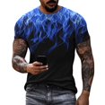 thumbnail image 2 of T-shirt Homme à Séchage Rapide, Manches Courtes, Col Rond, Dégradé de Couleur, Imprimé Flamme 3D, 2 of 8