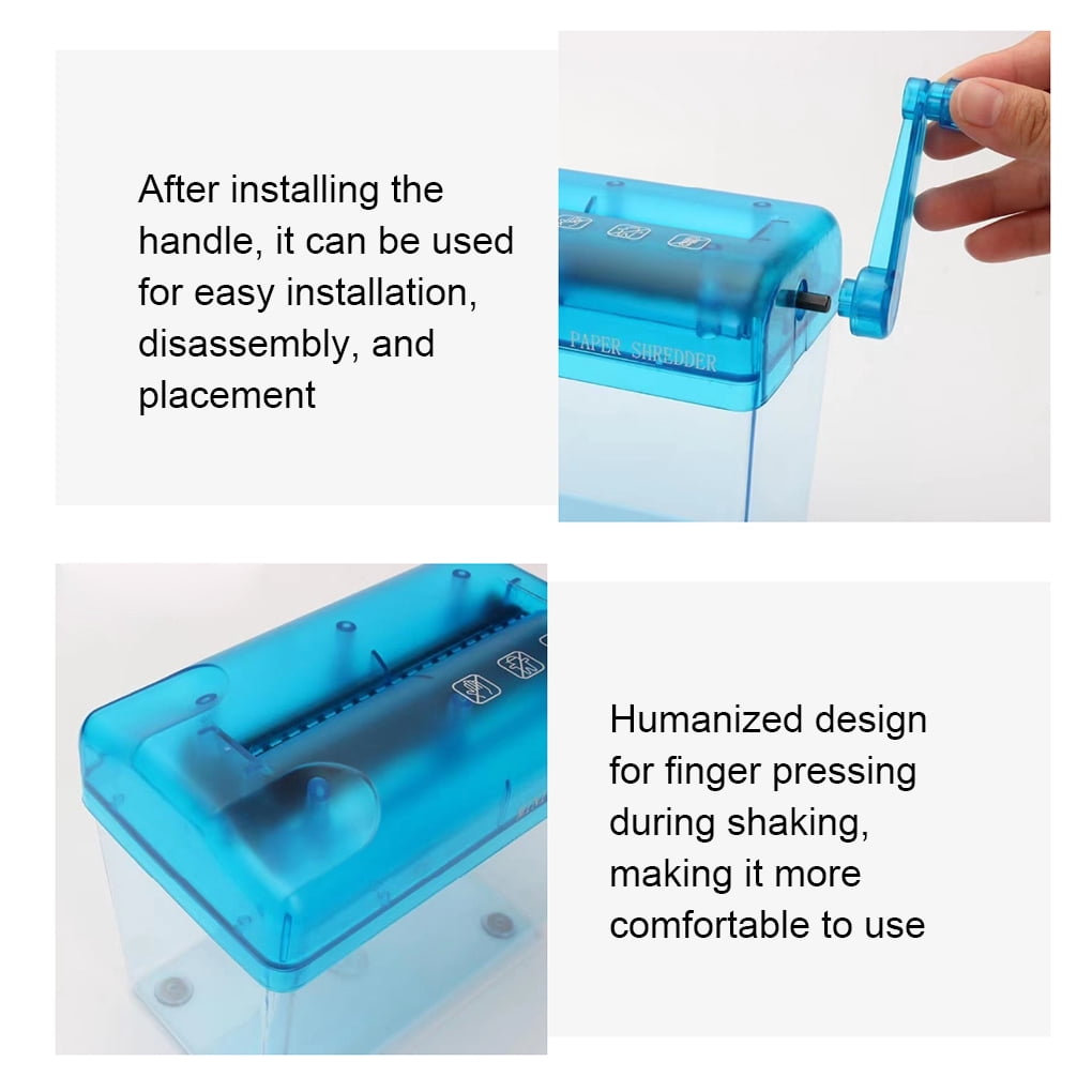 VONKY Portable Shredder For Paper And Documents Efficient And Easy To Install Wide Application Crusher blue 1 Pc