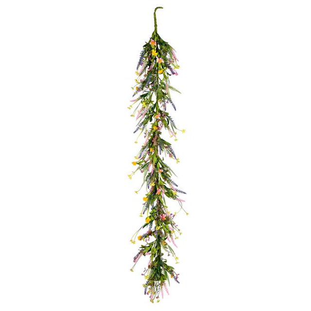 Vickerman FY194560 5 ft. Pink & Yellow Wild Flowers Garland