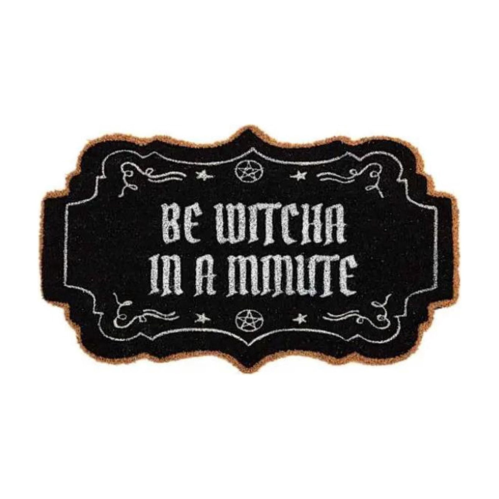 Rbaofujie Gothic Halloween Doormat 50x80cm Synthetic Coir Entrance Mat Witch Pentagram Design Non-Slip Rug For Front Porch Indoor Entryway