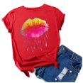 thumbnail image 3 of Birdeem Womens Fashion Printed Round Neck Short Sleeve T-Shirt Blouse Loose Tops, 3 of 12