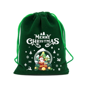 Sacs de Noël pour Cadeaux, Sacs-Cadeaux des Fêtes Pochette en Velours Vert de Noël pour des Pommes du Réveillon Paisibles Sacs-Cadeaux Festifs pour Célébrations des Fêtes Sacs-Cadeaux de Noël, Sac-Cadeau de Noël