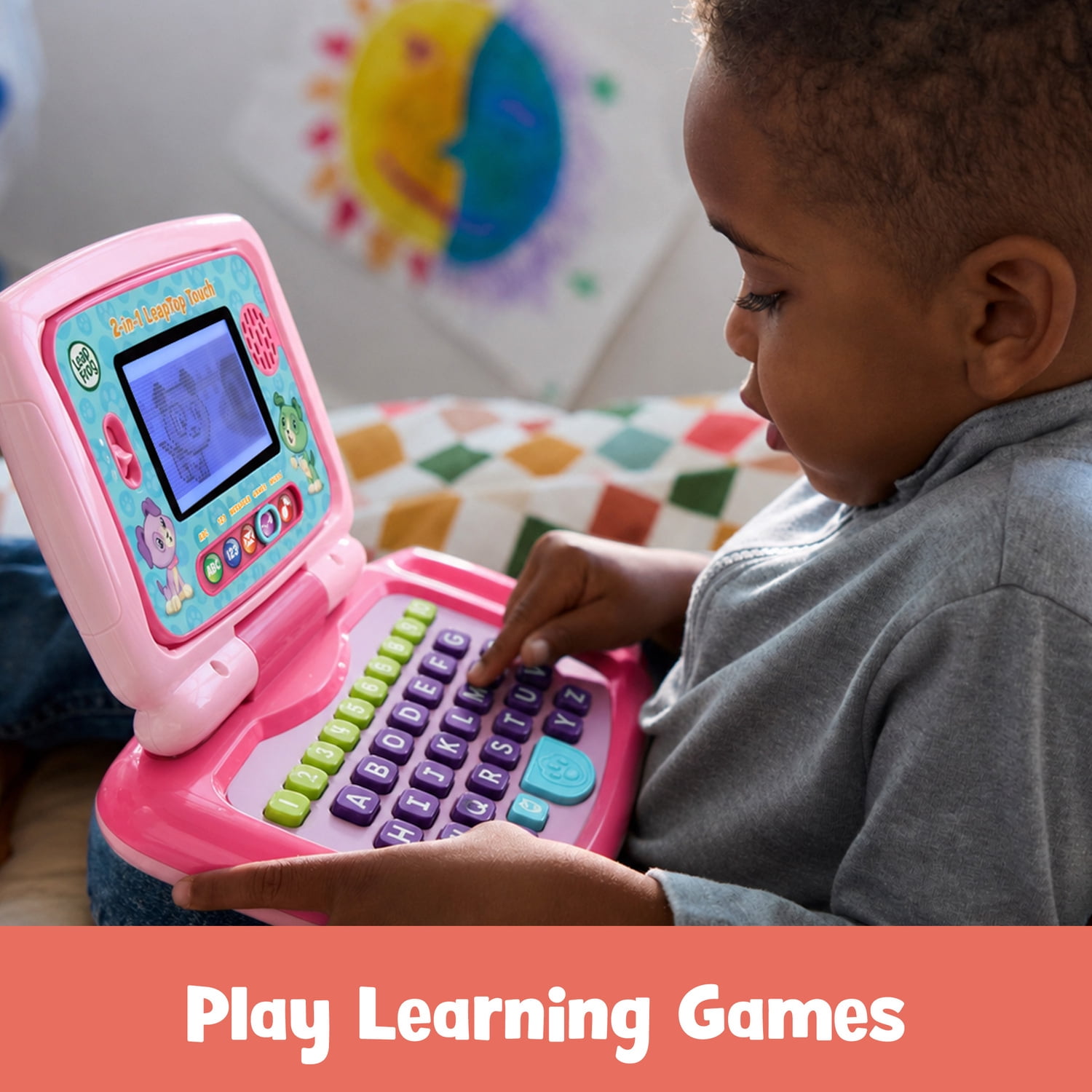 LeapFrog 2-in-1 Leaptop Touch, Pink, Interactive Toddler Learning
