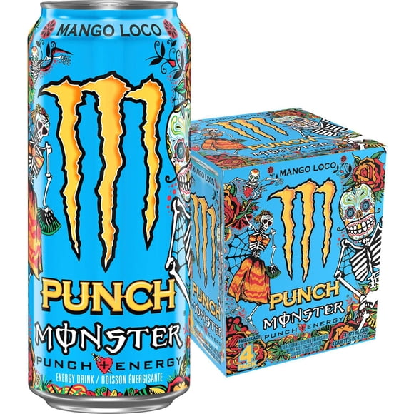 MONSTER ENERGY, Mango Loco, 473mL, 4 Pack