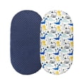 thumbnail image 1 of Xuewenshw 2PCS Baby Mose Sheet Bassinet Sheet Cradle Sheet Adapts To Rectangle Oval Pram Bassinet Pads Minky Dot Cartoon Fitted Sheet Set Forever Roll of 50, 1 of 6