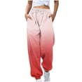 thumbnail image 1 of Erwazi Sweatpants for Women Gradient Printed Drawstring Loose Joggers with Pockets Fall Winter Comfy Workout Gym Running Pants, 1 of 3