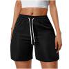 thumbnail image 1 of Plebaso Womens Casual Shorts Summer Drawstring Loose Shorts Solid Color Lightweight Walking Shorts for Women, 1 of 7