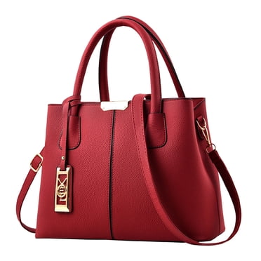 Bmisegm Sac à Main Mode Sac Simple Grande Capacité Sac à une Épaule pour Femme Cabas de Travail Rouge Taille Unique