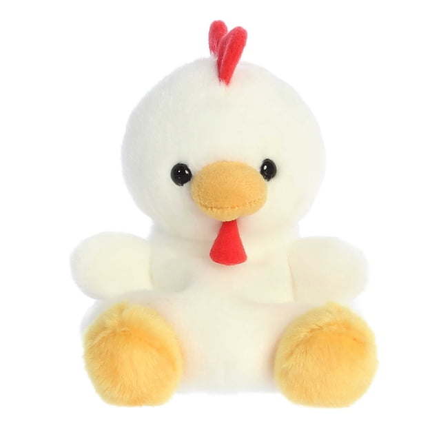 Aurora Palm Pals - Cooper Chicken Jouet en Peluche de 5 Pouces Présentant un Corps Blanc Doux et Duveteux avec des Pieds Jaunes, un Bec orange, un Peigne Rouge et un Hochet. Fabriqué avec des Matériaux de Haute Qualité et Rempli de Granules de Haricot pour la Stabilité, Ce Poulet adorable Convient à Tous les Âges.