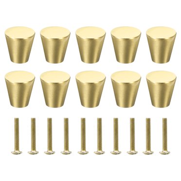 Unique Bargains Boutons Solides, Lot de 10 Boutons en Laiton avec Vis pour Décoration de Meubles (M4, Or)