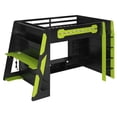 thumbnail image 4 of Lit mezzanine en bois Noble House avec bureau, vert, 4 of 10