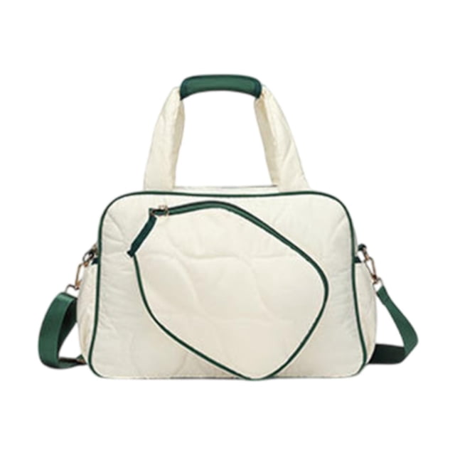 jinwen Pickleball Bag Badminton Bag with Zipper Lightweight Multipurpose Racket Bag White