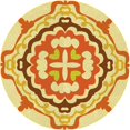 thumbnail image 1 of Ahgly Company Tapis d'Intérieur Ronds Transitionnels Orange Lavables à la Machine, 5 Pieds Rond, 1 of 7