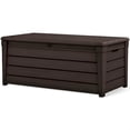 thumbnail image 1 of Keter Brightwood Banc de Rangement pour Patio/terrasse en Résine Étanche de 120 Gal, Brun, 1 of 11