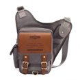 thumbnail image 1 of Mens Vintage Canvas Shoulder Messenger Bag Chest Leather Patchwork Messenger Bag(255GREY), 1 of 5