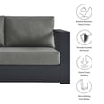 thumbnail image 3 of Modway Tahoe 3-Piece Outdoor Patio Furniture Sectional, Gray, 3 of 9