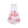 thumbnail image 2 of Robe Fille Chiffon Rose Asymétrique Ceinture Taille Fête 10 Ans, 2 of 6