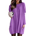 thumbnail image 1 of TJAZFJPA Robe de Plage Blanche pour Femmes, Manches Longues, Col Rond, Longueur Genou, Robe Slim Aguichant, Robe de Loisirs, Robe de Vacances, Robe Formelle Longue pour Femmes, Robe Col Roulé pour Femmes, 1 of 4