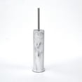 thumbnail image 1 of hometrends Faux Marble White Toilet Brush and Holder, 1 toilet bowl brush with metal handle and sandstone holder for bathroom use, 1 of 3