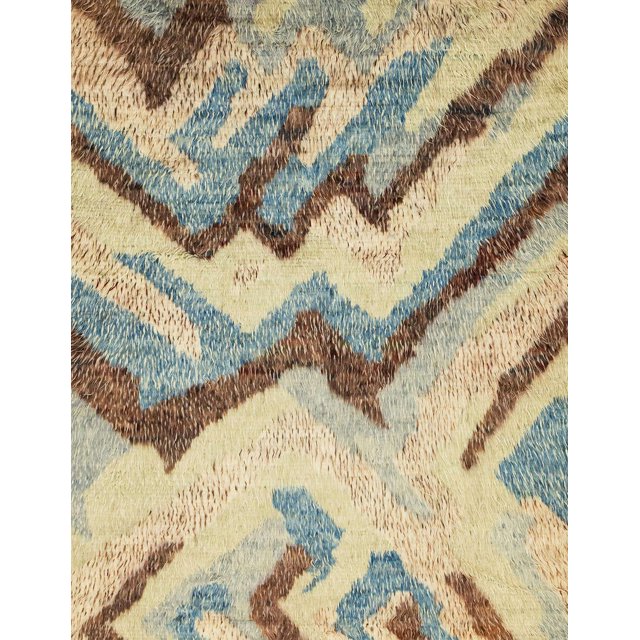 Ahgly Company Indoor Rectangle Abstract Brown Gold Abstract Area Rugs, 5' x 7'