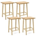 thumbnail image 1 of Costway 25.5" Counter Height Stool Set of 4 with Footrest & Solid Wood Frame Natural, 1 of 8