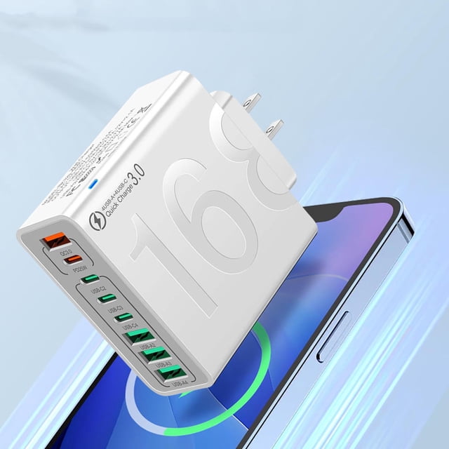 Usb Charging Hub,8 Port Fast Charging USB Hub 4 USB C 4 USB A, Multi Port Charging Station for Devices