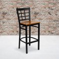thumbnail image 4 of HERCULES Series Black Window Back Metal Restaurant Barstool - Cherry Wood Seat, 4 of 6
