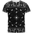 thumbnail image 1 of T-Shirt pour Adulte à Motif Bandana Noir Intégral, 1 of 1
