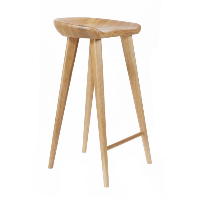 Tractor Tabouret en Bois Sculpté Contemporain - Finition Natural
