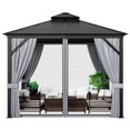 thumbnail image 1 of Costway Pavillon de Terrasse à Toit Rigide à Double Toit 10 Pieds x 10 Pieds Toit en Acier Galvanisé Cadre en Aluminium, 1 of 10