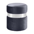 thumbnail image 1 of Meridian Furniture Hailey Contemporary Velvet Ottoman/Stool in Gray, 1 of 8