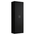 thumbnail image 1 of Madesa Modern Pantry Storage Cabinet Armoire Closet with 2 Doors and 5 Utility Shelves 23"L Wooden Organization Unit for Bedroom, Office, Laundry Room, Kitchen, and Garage - Black, 1 of 5
