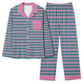 thumbnail image 1 of Jamicy Pyjama pour Femmes Mode Décontractée Rayé Imprimé Manches Longues Bouton Haut Décontracté avec Pantalon Long Ensemble de Pyjama pour Femmes, 1 of 4
