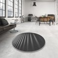 thumbnail image 4 of Ahgly Company Machine Washable Indoor Round Transitional Charcoal Black Area Rugs, 6' Round, 4 of 7