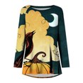 thumbnail image 4 of Costumes d'Halloween pour Femmes 2023 en Liquidation T-Shirt à Col Rond Oversize pour Femmes T T-Shirts à Imprimé d'Halloween T-Shirt à Manches Courtes Blouse Hauts, 4 of 5