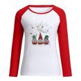 thumbnail image 5 of RKSTN Chandail pour Femmes de Noël à Col Rond, Chandail Imprimé du Père Noël, Manches Longues, Blouse Régulière à Empiècements, 5 of 5
