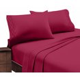 thumbnail image 1 of Hotel Luxurious, 1800 Series Super Soft Embroidery 3 PC Sheet Set (Twin Burgundy), 1 of 4
