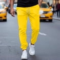 thumbnail image 1 of Ceisia Men Solid Color Loose Casual Pants Elastic Waist Drawstring Sports Gift Work Trousers, 1 of 6