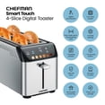 thumbnail image 4 of Chefman Smart Touch 4 Slice Digital Bread Toaster, 6 Shade Settings, Bagel Mode - Stainless Steel, New, 4 of 7
