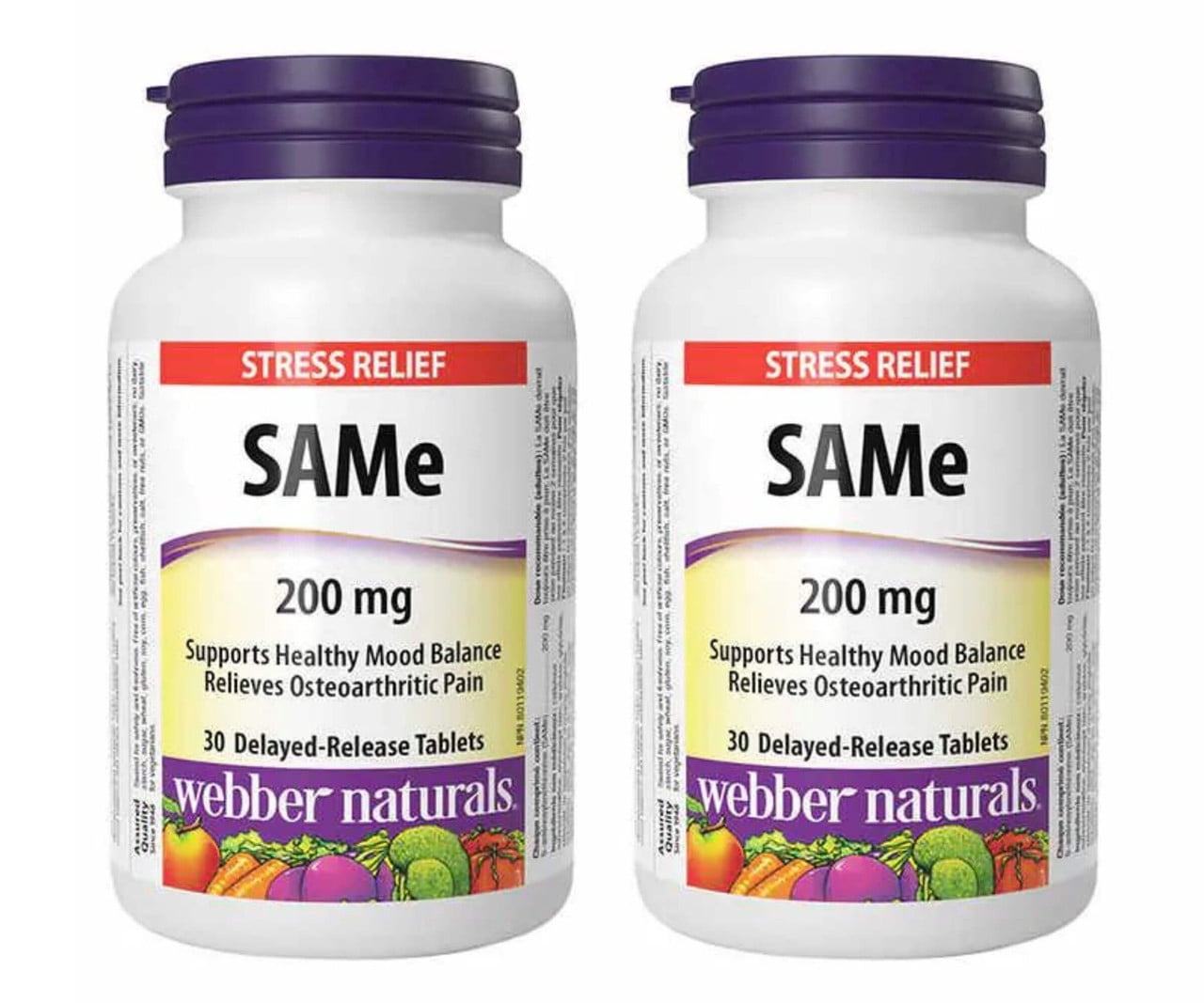 Webber Naturals SAMe 200 mg - 2 x 30 Tablets | Mood and Joint Support