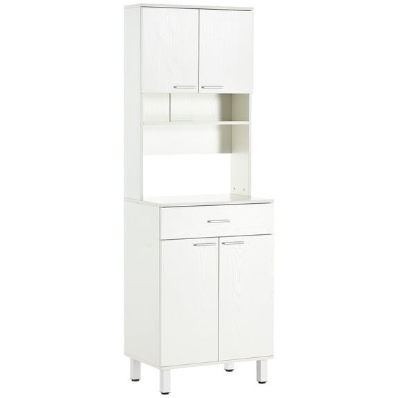 HOMCOM 71" Kitchen Pantry, Buffet with Hutch, Microwave Stand with Cabinet