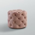 thumbnail image 4 of Inspired Home Ottoman en Velours Sablé Rond Moderne Contemporain 1 Pce, Blush, 4 of 7