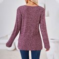 thumbnail image 4 of FAIWAD Tunique à Manches Longues pour Femmes, Col Rond, Tricotée, Tendance, avec Boutons, Fente Latérale, Couleur Unie, 4 of 4