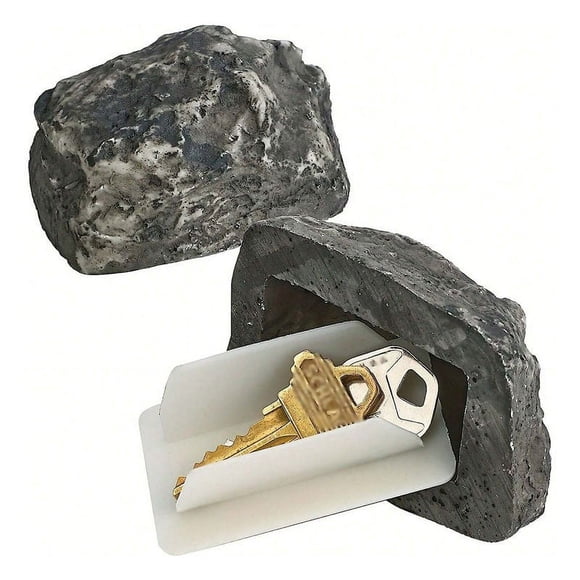 Key Rock Discreet Spare Hiding Stone Outdoor Secret Storage Realistic Feel Holder For Keys, 8.3 x5.7 x4.5 cm, Black